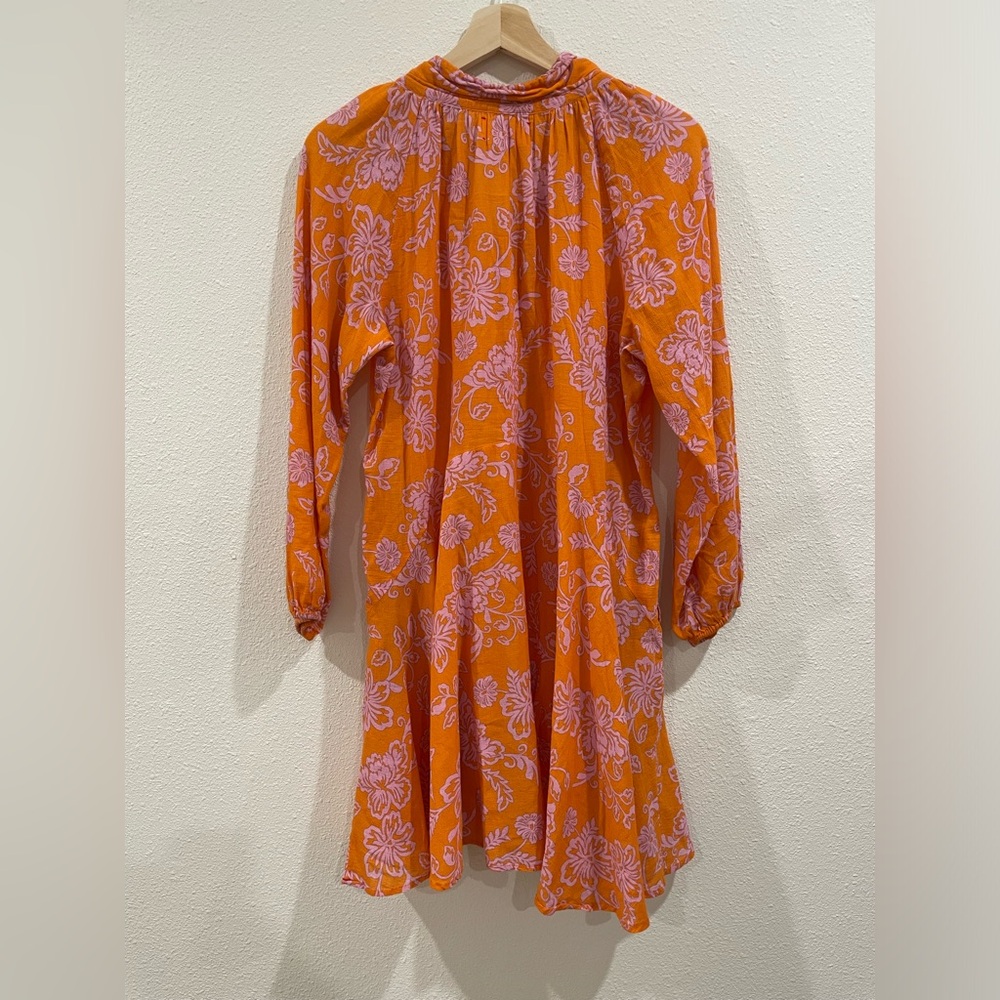 XiRENA Orange Pink Floral Mini Dress Size Small - Picture 9 of 12